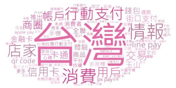台灣Pay社群討論之詞頻數文字雲