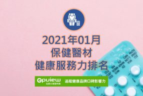 Read more about the article 01月保健器材健康服務力排行榜評析