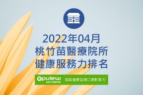 Read more about the article 4月桃竹苗地區醫院健康服務力排行榜評析