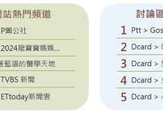 前兩大聲量網站之熱門頻道排行